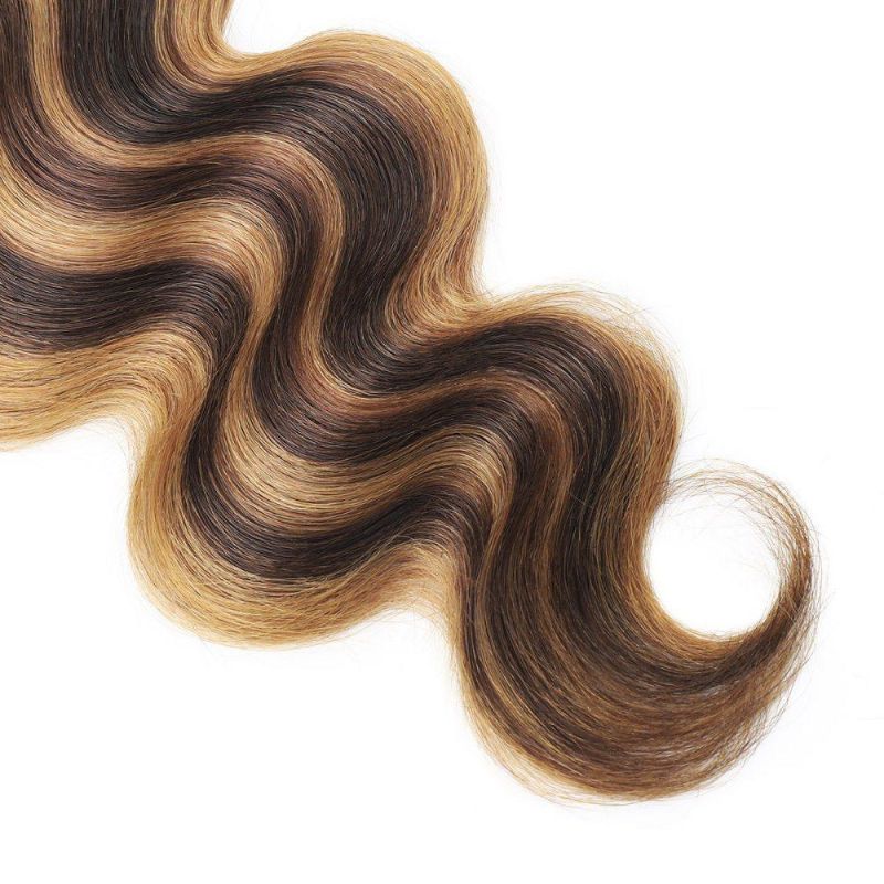 9A Brazilian Hair Ombre 4*4 Lace Frontal Closure Body Wave Hair Weaving