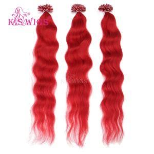 K. S Wigs 6A Grade Double Drawn U Tip Nail Hair Crazy Color Keratin Hair Extensions
