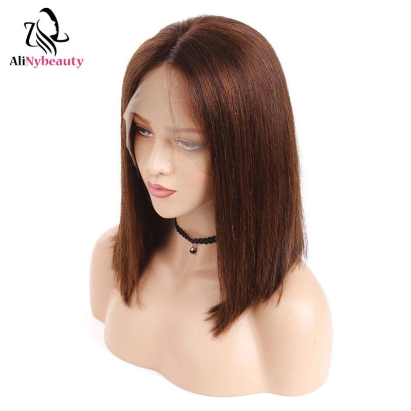 Wholesale 4# Bob Wig Brazilian Human Hair Lace Frontal Wig