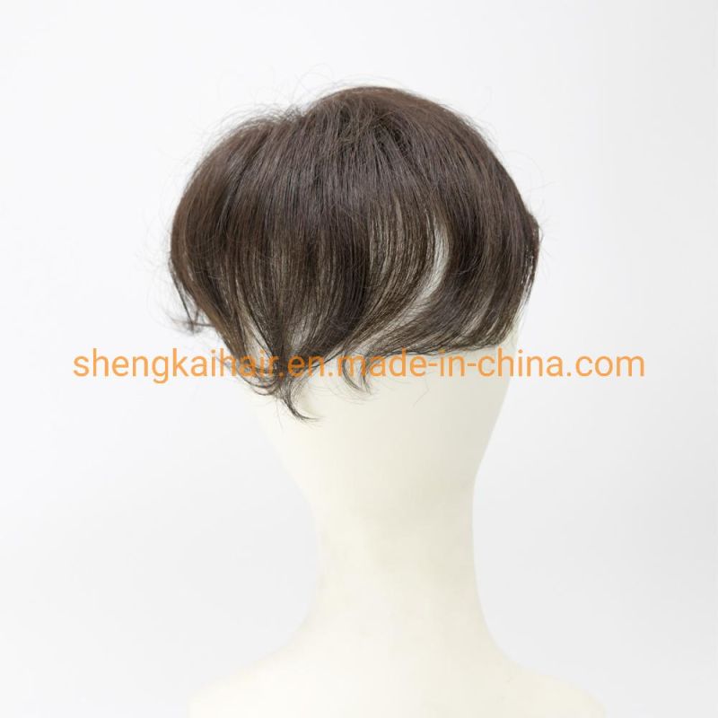 Wholesale Premium Handtied Human Hair Synthetic Mix Hair Toppers Pieces