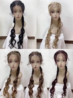 High Quality Synthetic Wigs Synthetic Lace Front Braided Wigs Lace Black Women