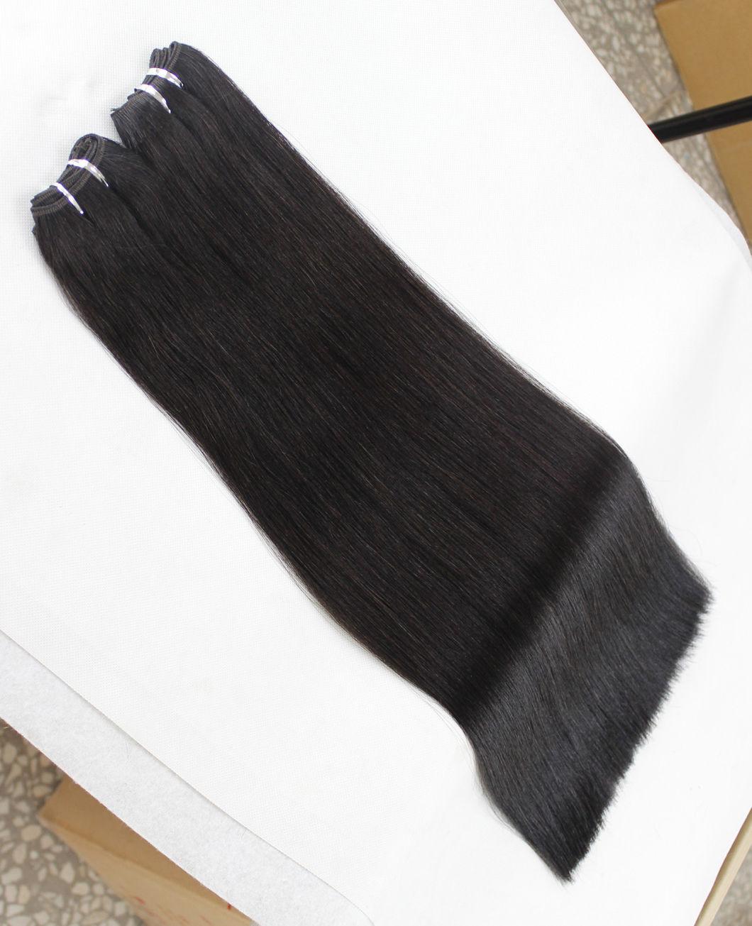 Straight Brazilian Human Hair Hair Bundles Black Color Remy Human Hair Weaving Bundles Extensions