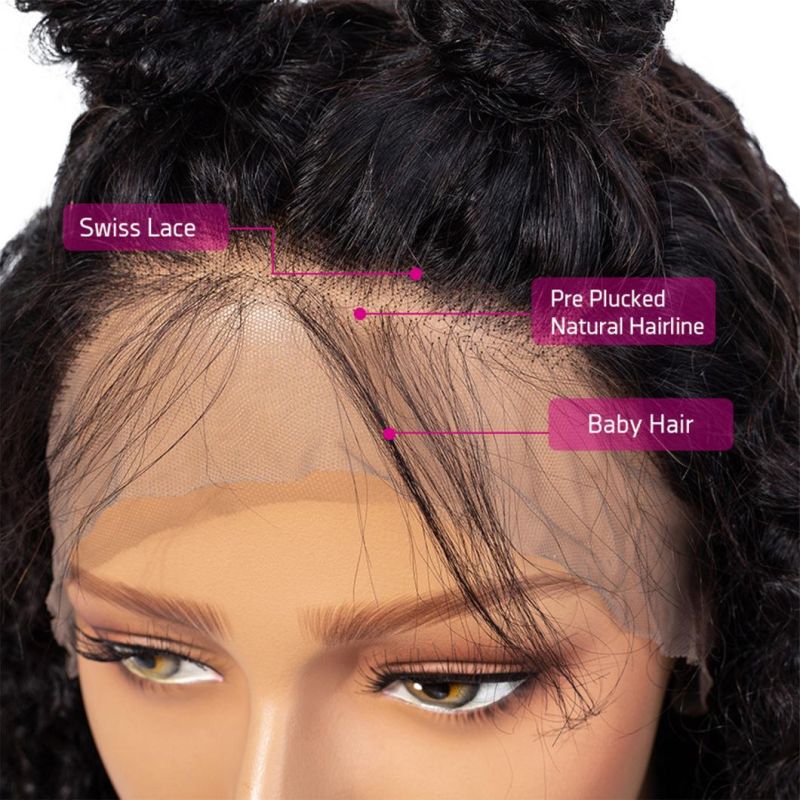 13X4lace Front Wig Kinky Curly Human Hair Wig Brazilian Remy Hair Jerry Curl Wig 150% Density Lace Front Human Hair Wigs 26inch