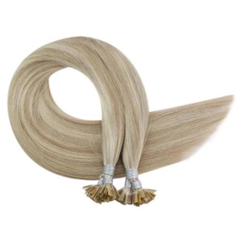 Flat Tip Keratin Hair Extensions Hot Fusion Hair Extensions Human Hair for Women for Salon