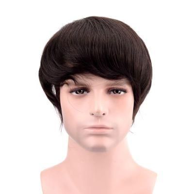 Real Human Hair Mens Wigs Natural Look