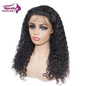 Raw Virgin Hair Black Color Water Wave Lace Front 150% 180% Density Human Hair Wig