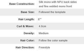 Lw363 Silk Mono Human Hair Wig