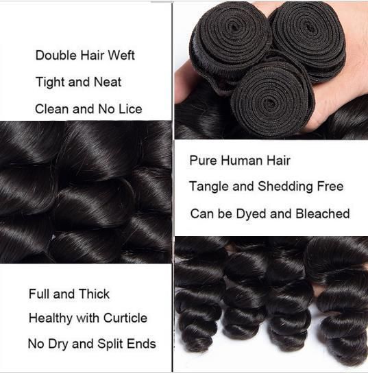 Best-Selling Unprocessed Brazilian Virgin Human Hair Loose Wave Cuticle Aligned Hair Bundles