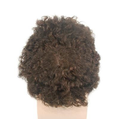 Ljc1561: Super Thin Skin with 1&quot; Lace Front Small Curly Natural Hair Toupee