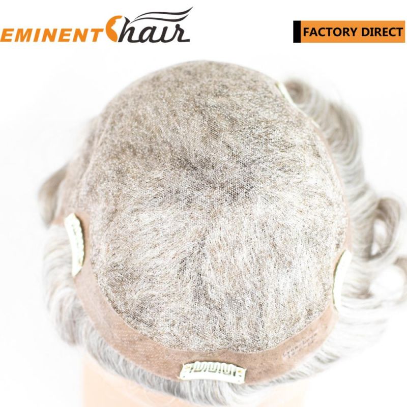 Natural Hairline Lace Front Synthetic Grey Toupee