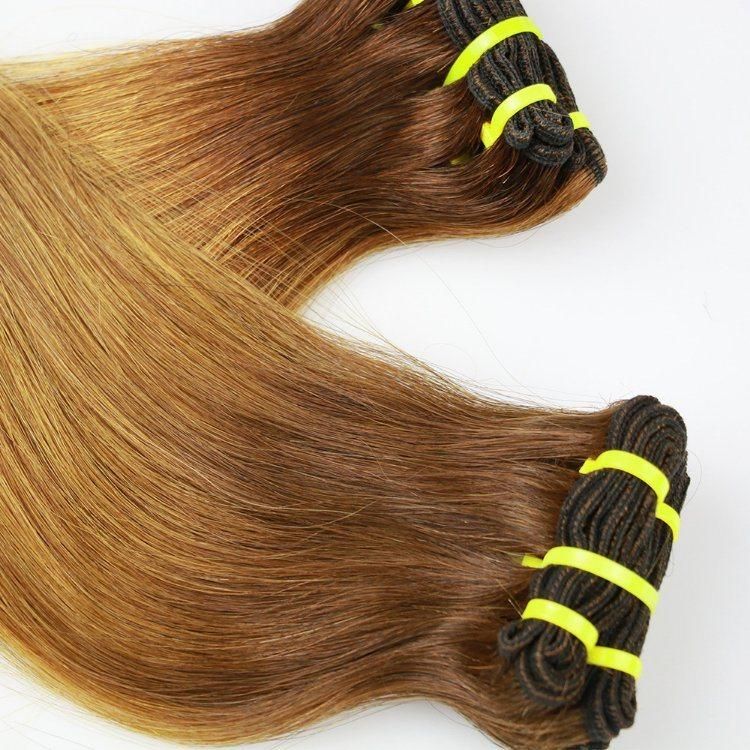 Wholesale Human Hair Double Drawn Hair Weave Kinky Straight Funmi Remy Hair Weft #4/30