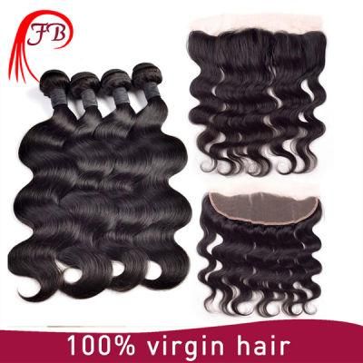 Real Virgin Brazilian Human Hair Extensions Frontal Lace Closure