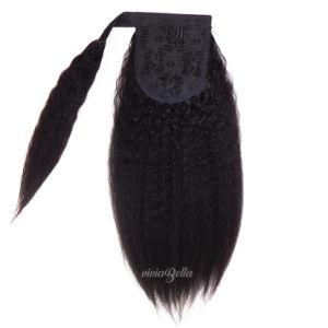 Brazilian Yaki Straight Natural Black Ponytail 100% Human Hair Extension