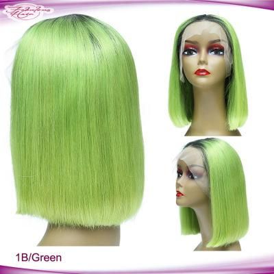 Great Wholesale Full Cuticle 1b/Green Color Lace Bob Wig