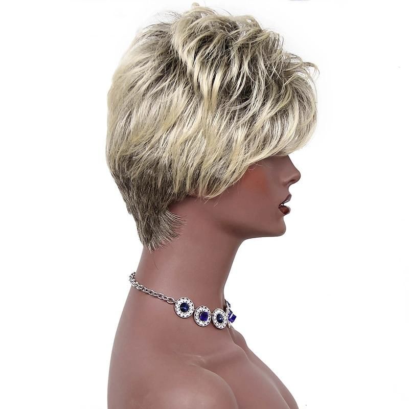 Cheap Hot Selling Short Blonde Heat Synthetic Resistant Hair Wigs for Black Women