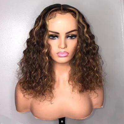 Highlight Short Wig Water Wave 180% Density Lace Front Wig