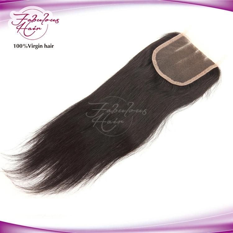 Brazilian Silky Straight Lace Closure Three Parting Hair Closure