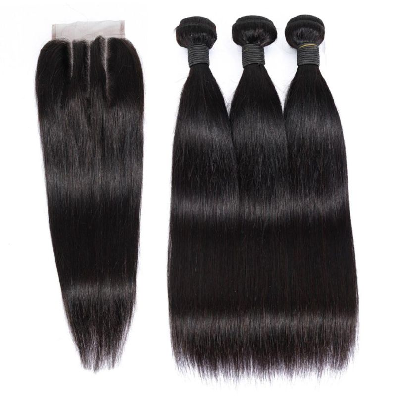 Wholesale Price Cuticle Aligned Hair Bundle with Closure Hair Combo