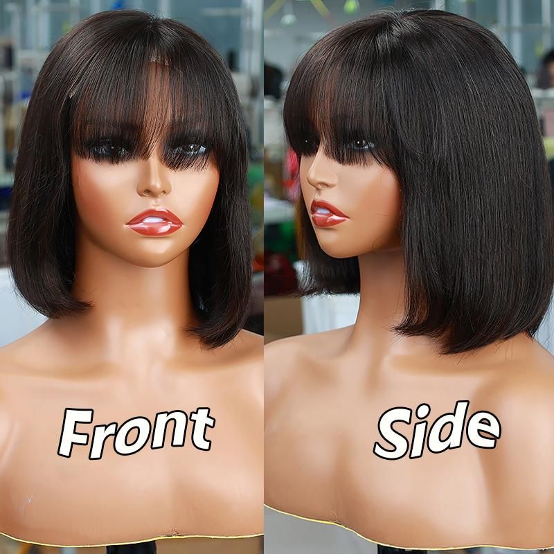 8-16′′ Lace Front Bob Wig Virgin Human Hair Bob Wig Brazilian Cuticle Aligned HD Lace Closure Frontal Human Hair Wigs