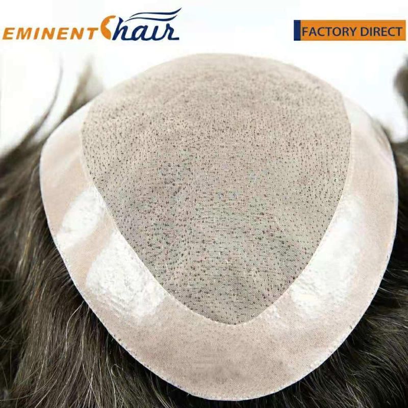 Human Hair Custom Made Fine Mono Men′s Hair Piece