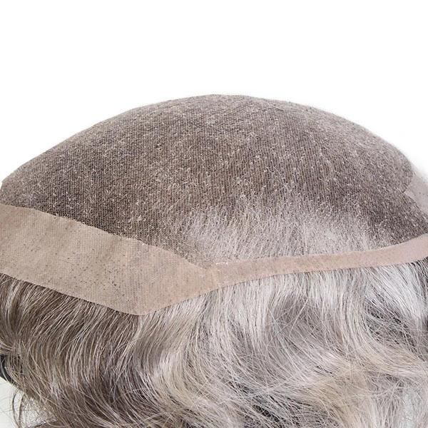 High Quality Grey Hair Full Hand Tied Male Full Lace Wig