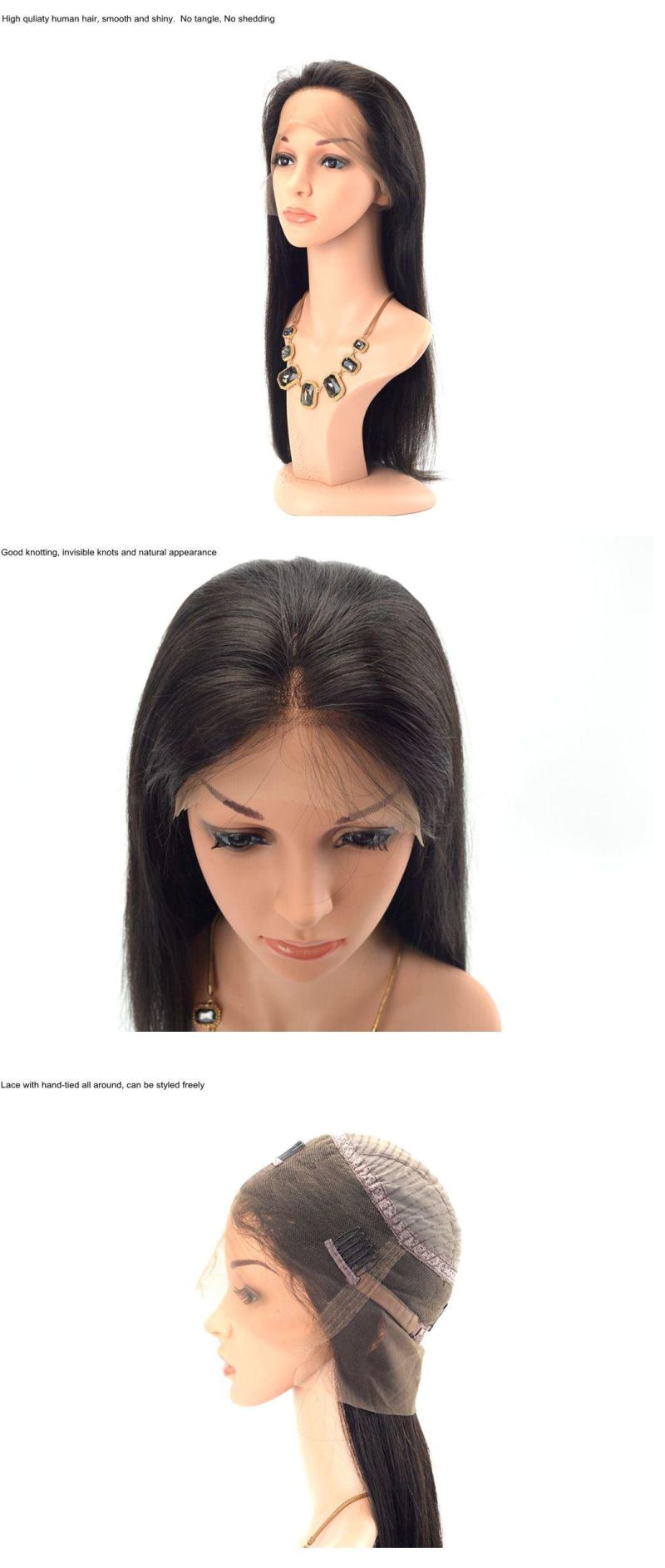 Stock Immediate Shipment 100% Human Hair 360 Lace Front Lady Wig