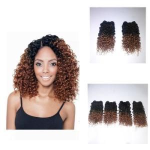 Ombre Colors Jerry Curly 1b/30 Light Brown Synthetic Hair Wefts Crochet Braids for Full Head