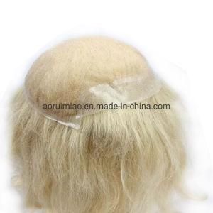 613# Blonde Peruvian Remy Human Hair Wigs 18*20cm Swiss Lace Toupees for Male