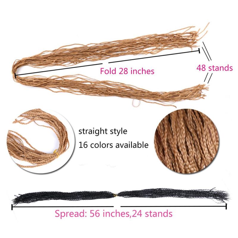 28inch Synthetic Straight Zizi Crochet Braids Hair 3X Box Braid Hair Extension