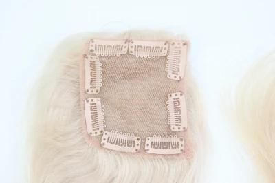 Human Hairpiece Blond Color Lace Closure with Clips