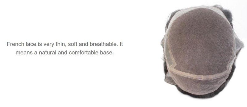 Best Quality Men′s Toupee Wig Hair System - French Lace & Skin Base