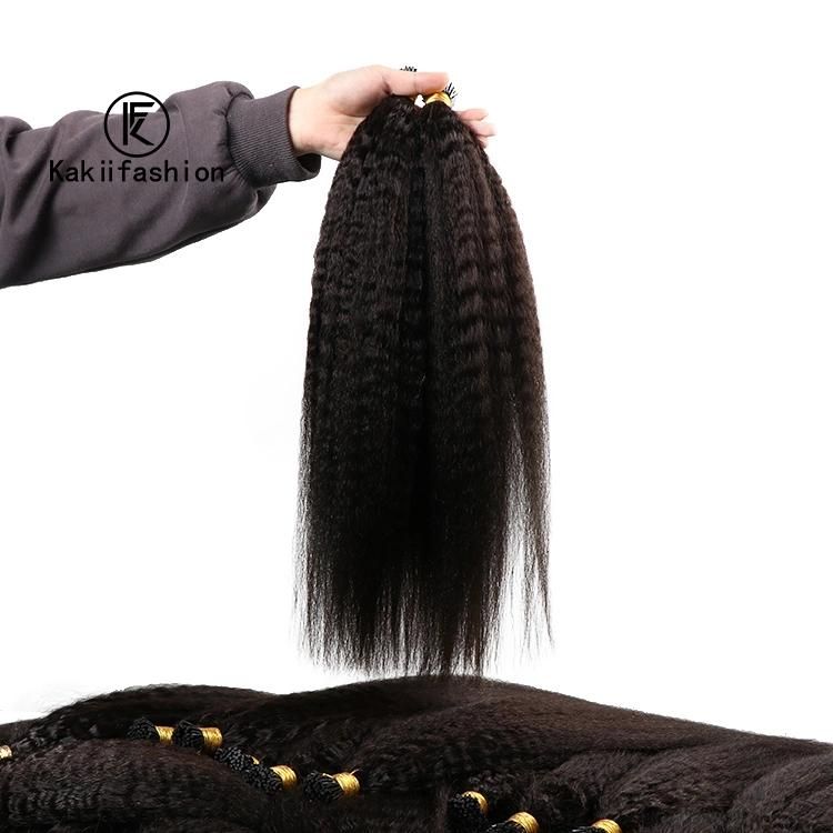 Fast Shipping High Quality Kinky Straight I Tip Hair Extensions 100% Cuticle Aligned Brazilian