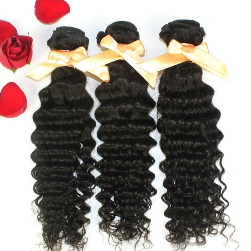Stock Immediate Shipment Deep Curly Brazilian Remy Human Hair Weave