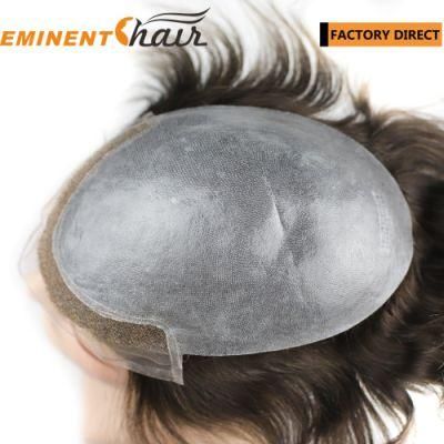 Natural Hairline Lace Front Indian Hair Men&prime;s Hair Replacement System