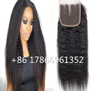 Natural Color 100% Human Hair 4X4 Lace Closure 8-20inch Kinky Straight Hair