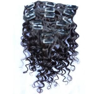Wholesale Clip on Human Hair Extension Weave Virgin Clip in Curly Brazilian Hair Weft