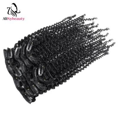 Kinky Curly Clip in Human Hair Extensions Brazilian Virgin Hair