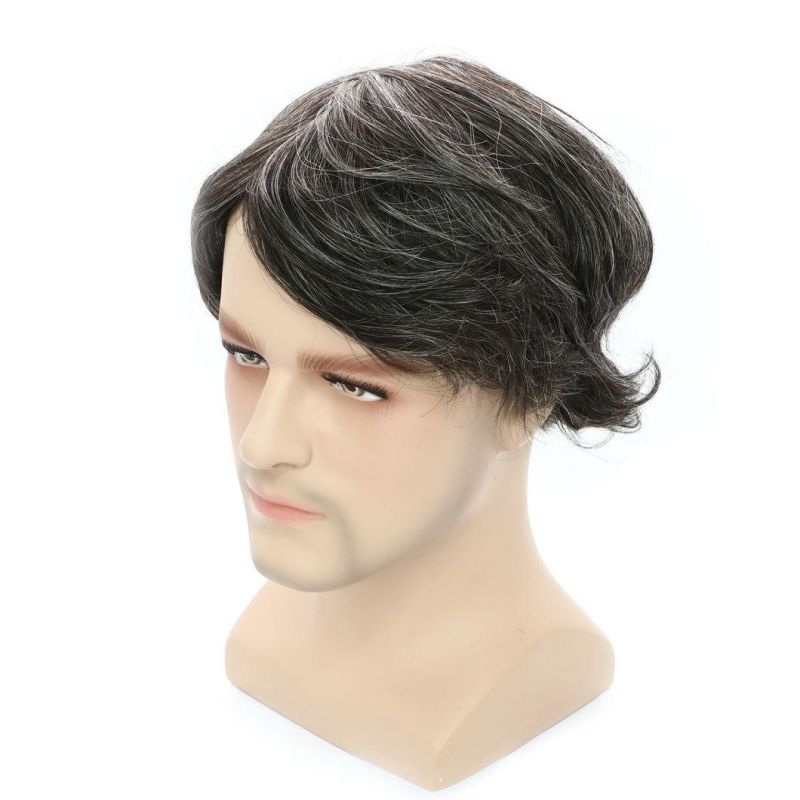 Injected Instant Delivery Skin Men′s Human Hair Stock Toupee