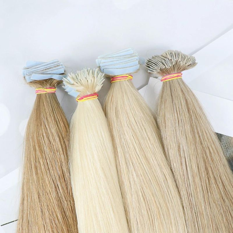 Wholesale 100% Raw Unprocessed Indian Hair Blonde Color Tape in Hair Extensions