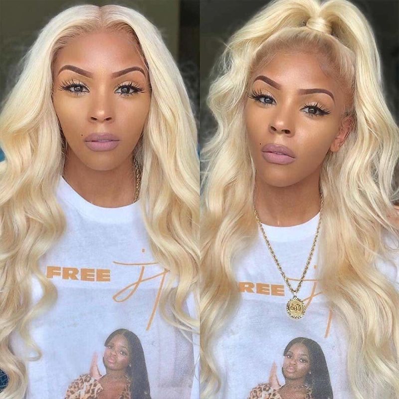 Human Hair 613 Blonde Lace Front Wigs Body Wave with Baby Hair for Black Women 18 Inch