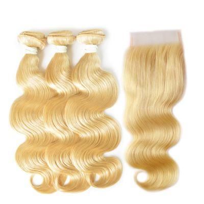 Brazilian Human Virgin Hair Lace Closure Body Wave Color 613 Hair