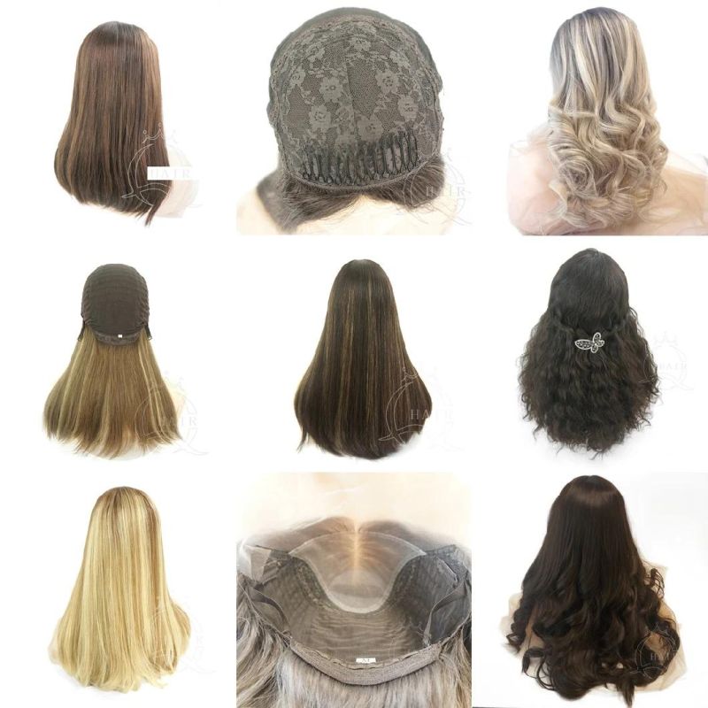 Dark Brown Color with Highlight Natural Human Hair Wig Brazilian Hair Customized Top Lace Wig Lace Front Wig Silk Top Wig Jewish Wig Kohser Wig