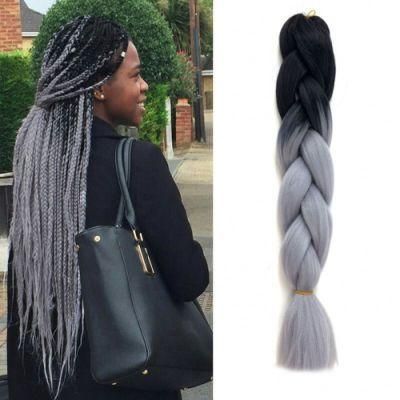 Kbeth Free Shipping High Quality 24in Ombre Braiding Hair Raw Material Soft Jumbo Long Wine Braids Purple Red Synthetic Braiding Hair Wholesale