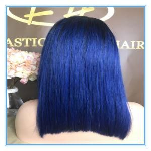 Top Quality Hot Sales #1b/Blue Omber Color Bob Human Hair Lace Wigs with Factory Price Wig-027
