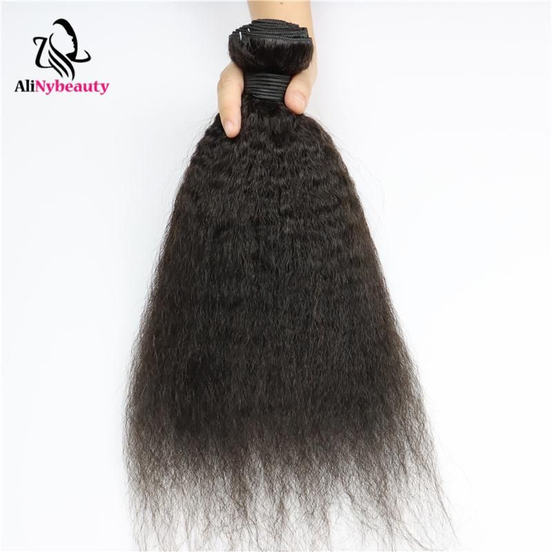 Alinybeauty Wholesale 100% Virgin Human Hair Cuticle Aligned Natural Color Bundle Yaki Straight Kinky Straight Hair Bundles