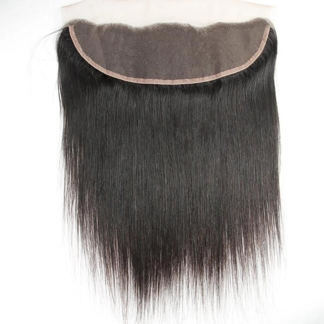 Straight Remy Brazilian Human Hair Bundles with Lace Frontal Closure