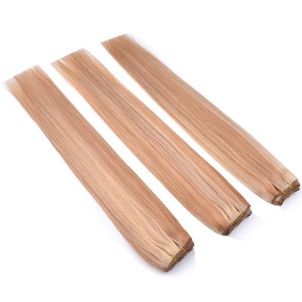 Highlight Blond Color P18/613# Indian Remi Human Hair Machine Weft