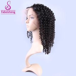 100% Virgin Russian Cheap Middle Part Kinky Curly Lace Front Wigs with Baby Hair