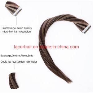 P#3-12 Darker Brown to Light Golden Brown Luxury Virgin Remy Human Hair Tape Hair Extensions PU Tape Weft Hair