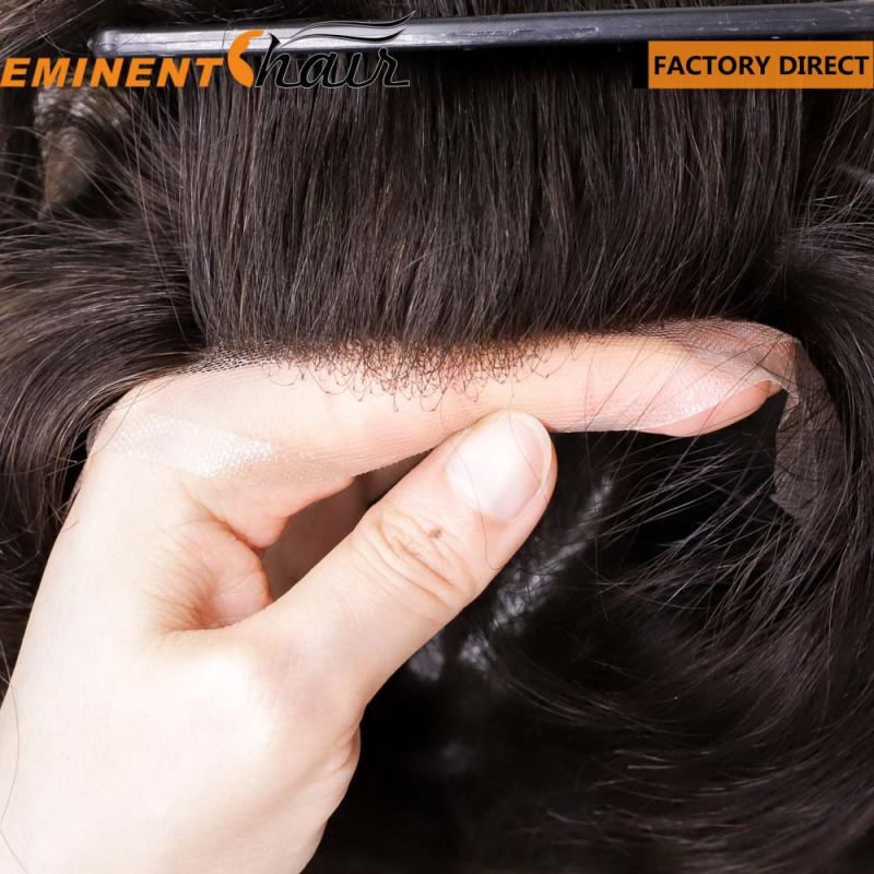 Natural Hairline Lace Front Indian Hair Stock Hairpiece
